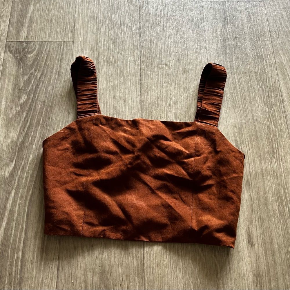 Zara brown open back tank top size medium